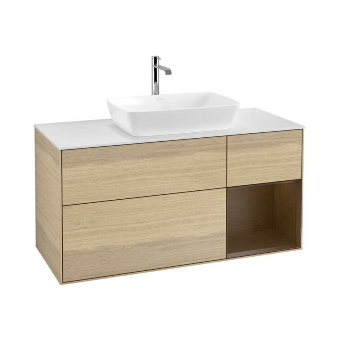 V&B Waschtischunterschrank Wandbeleuchtung Finion 120cm, Pl wh. m, Reg wal ven, Oa ven