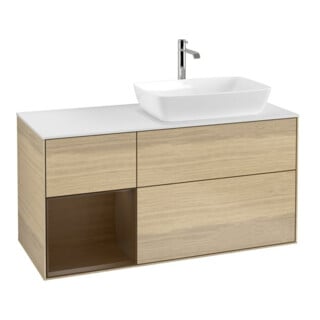 V&B Waschtischunterschrank Wandbeleuchtung Finion 120cm, Pl wh. m, Reg wal ven, Oa ven