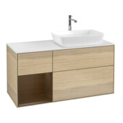 V&B Waschtischunterschrank Wandbeleuchtung Finion 120cm, Pl wh. m, Reg wal ven, Oa ven