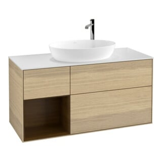 V&B Waschtischunterschrank Wandbeleuchtung Finion 120cm, Pl wh. m, Reg wal ven, Oa ven