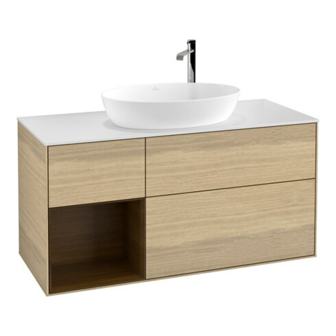 V&B Waschtischunterschrank Wandbeleuchtung Finion 120cm, Pl wh. m, Reg wal ven, Oa ven