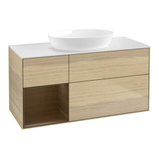 V&B Waschtischunterschrank Wandbeleuchtung Finion 120cm, Pl wh. m, Reg wal ven, Oa ven