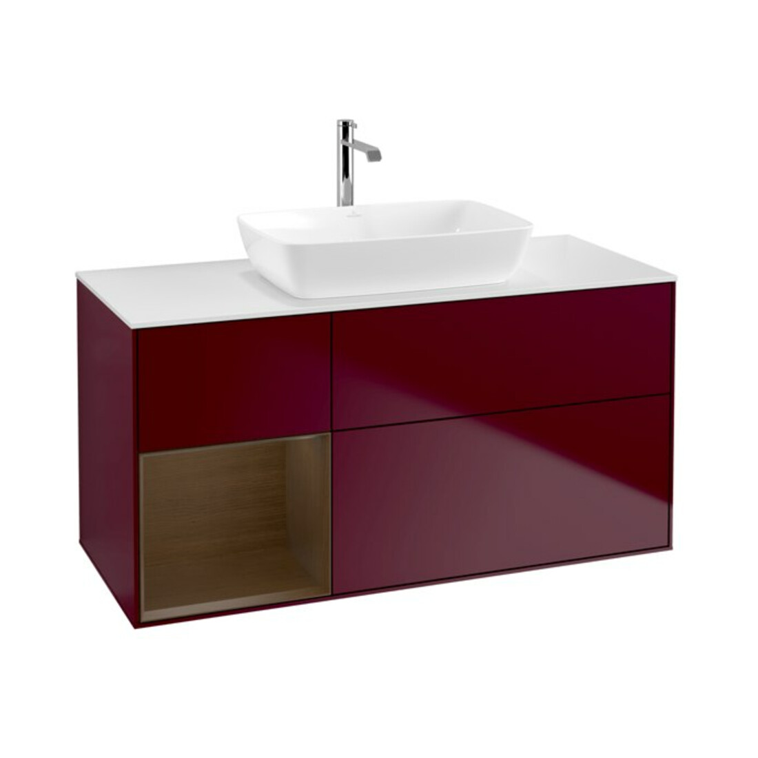 V&B Waschtischunterschrank Wandbeleuchtung Finion 120cm, Pl wh. m, Reg wal ven, Peo m