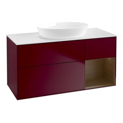 V&B Waschtischunterschrank Wandbeleuchtung Finion 120cm, Pl wh. m, Reg wal ven, Peo m