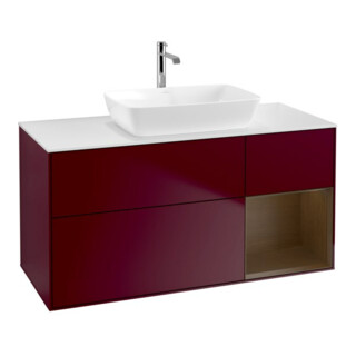 V&B Waschtischunterschrank Wandbeleuchtung Finion 120cm, Pl wh. m, Reg wal ven, Peo m