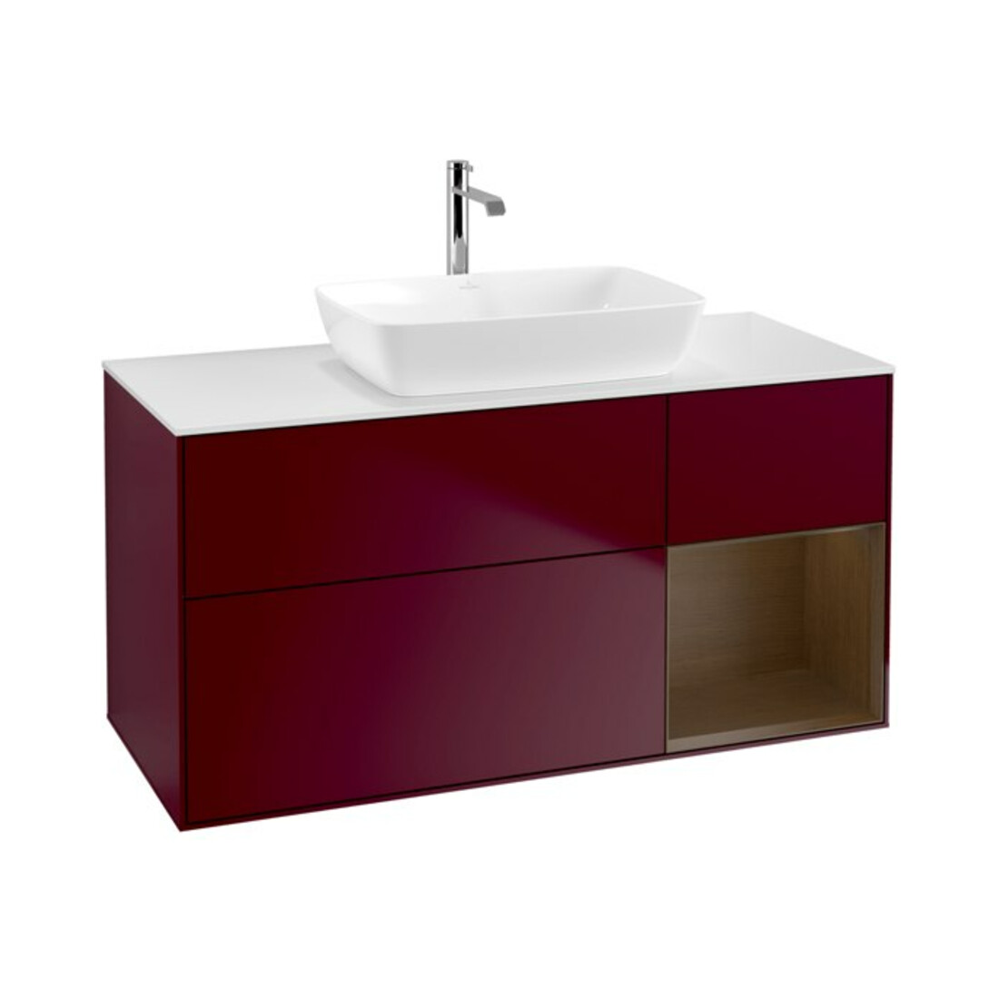 V&B Waschtischunterschrank Wandbeleuchtung Finion 120cm, Pl wh. m, Reg wal ven, Peo m
