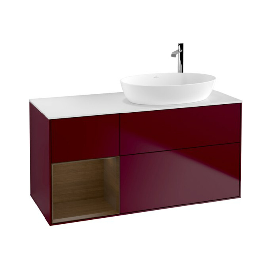 V&B Waschtischunterschrank Wandbeleuchtung Finion 120cm, Pl wh. m, Reg wal ven, Peo m