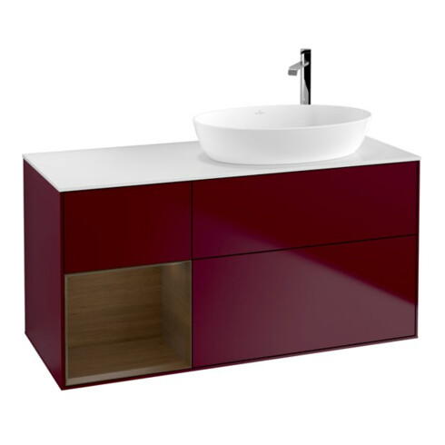 V&B Waschtischunterschrank Wandbeleuchtung Finion 120cm, Pl wh. m, Reg wal ven, Peo m