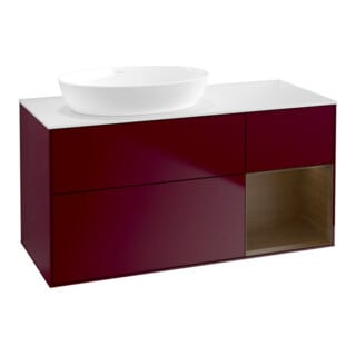 V&B Waschtischunterschrank Wandbeleuchtung Finion 120cm, Pl wh. m, Reg wal ven, Peo m
