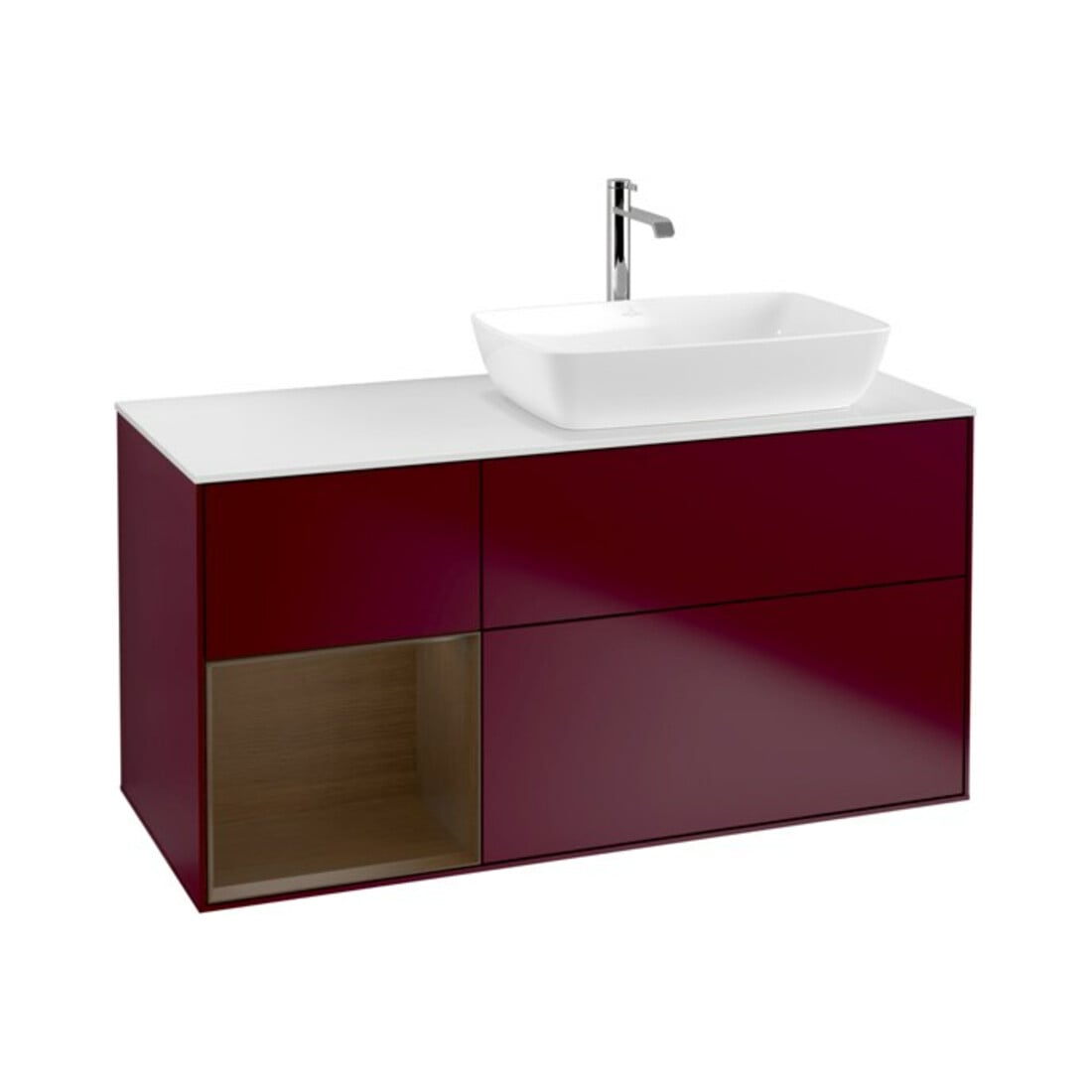 V&B Waschtischunterschrank Wandbeleuchtung Finion 120cm, Pl wh. m, Reg wal ven, Peo m