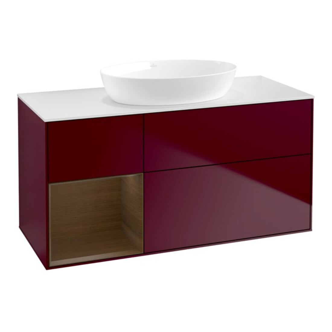 V&B Waschtischunterschrank Wandbeleuchtung Finion 120cm, Pl wh. m, Reg wal ven, Peo m