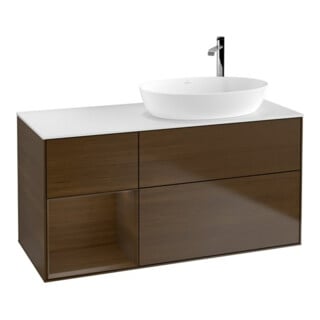 V&B Waschtischunterschrank Wandbeleuchtung Finion 120cm, Pl wh. m, Reg wal ven, wal ven