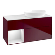 V&B Waschtischunterschrank Wandbeleuchtung Finion 120cm, Pl wh. m, Reg wh. m Lac, Peo m
