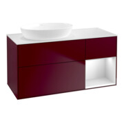 V&B Waschtischunterschrank Wandbeleuchtung Finion 120cm, Pl wh. m, Reg wh. m Lac, Peo m