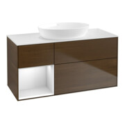 V&B Waschtischunterschrank Wandbeleuchtung Finion 120cm, Pl wh. m, Reg wh. m Lac, wal ven