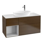 V&B Waschtischunterschrank Wandbeleuchtung Finion 120cm, Pl wh. m, Reg wh. m Lac, wal ven