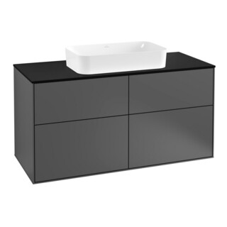 V&B Waschtischunterschrank Wandbeleuchtung Finion 120x60,3cm, Abd.-Pl. bla m, Anthrac. m