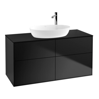 V&B Waschtischunterschrank Wandbeleuchtung Finion 120x60,3cm, Abd.-Pl. bla m, bla m Lac