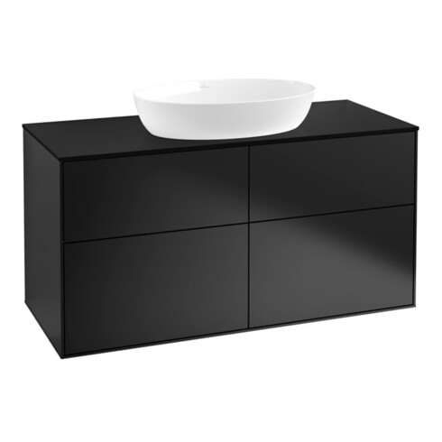 V&B Waschtischunterschrank Wandbeleuchtung Finion 120x60,3cm, Abd.-Pl. bla m, bla m Lac