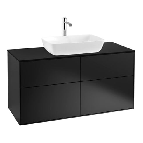 V&B Waschtischunterschrank Wandbeleuchtung Finion 120x60,3cm, Abd.-Pl. bla m, bla m Lac