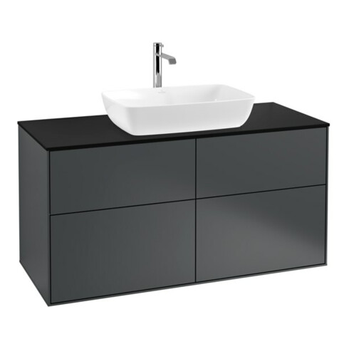 V&B Waschtischunterschrank Wandbeleuchtung Finion 120x60,3cm, Abd.-Pl. bla m, md bl. m Lac