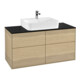 V&B Waschtischunterschrank Wandbeleuchtung Finion 120x60,3cm, Abd.-Pl. bla m, Oak Veneer-1