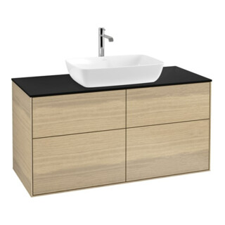 V&B Waschtischunterschrank Wandbeleuchtung Finion 120x60,3cm, Abd.-Pl. bla m, Oak Veneer