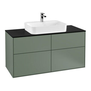 V&B Waschtischunterschrank Wandbeleuchtung Finion 120x60,3cm, Abd.-Pl. bla m, Oli. m Lac