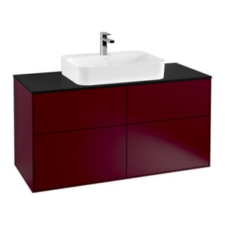V&B Waschtischunterschrank Wandbeleuchtung Finion 120x60,3cm, Abd.-Pl. bla m, Peony Matt