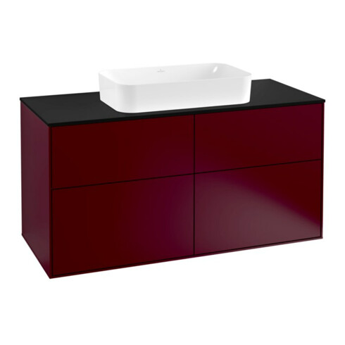 V&B Waschtischunterschrank Wandbeleuchtung Finion 120x60,3cm, Abd.-Pl. bla m, Peony Matt