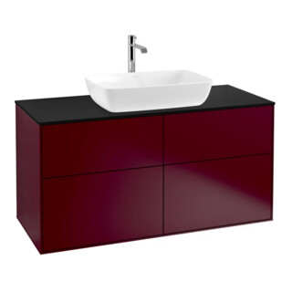 V&B Waschtischunterschrank Wandbeleuchtung Finion 120x60,3cm, Abd.-Pl. bla m, Peony Matt