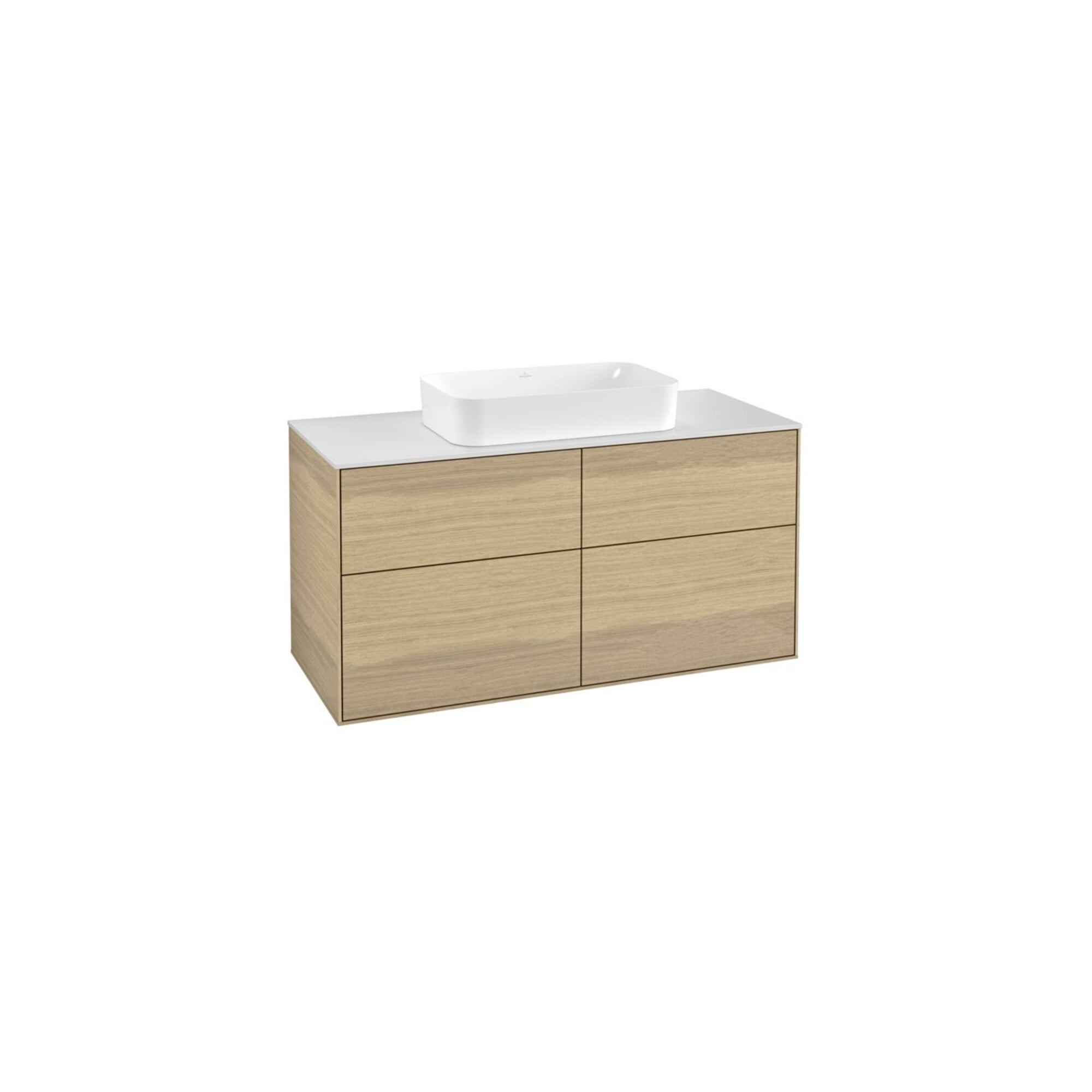 V&B Waschtischunterschrank Wandbeleuchtung Finion 120x60,3cm, Abd.-Pl. wh. m, Oak Veneer ; Villeroy & Boch