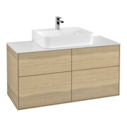 V&B Waschtischunterschrank Wandbeleuchtung Finion 120x60,3cm, Abd.-Pl. wh. m, Oak Veneer