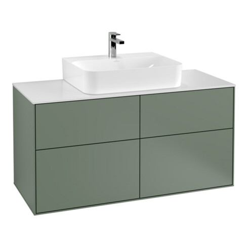 V&B Waschtischunterschrank Wandbeleuchtung Finion 120x60,3cm, Abd.-Pl. wh. m, Oli. m Lac