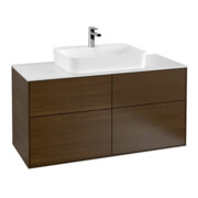 V&B Waschtischunterschrank Wandbeleuchtung Finion 120x60,3cm, Abd.-Pl. wh. m, wal veneer