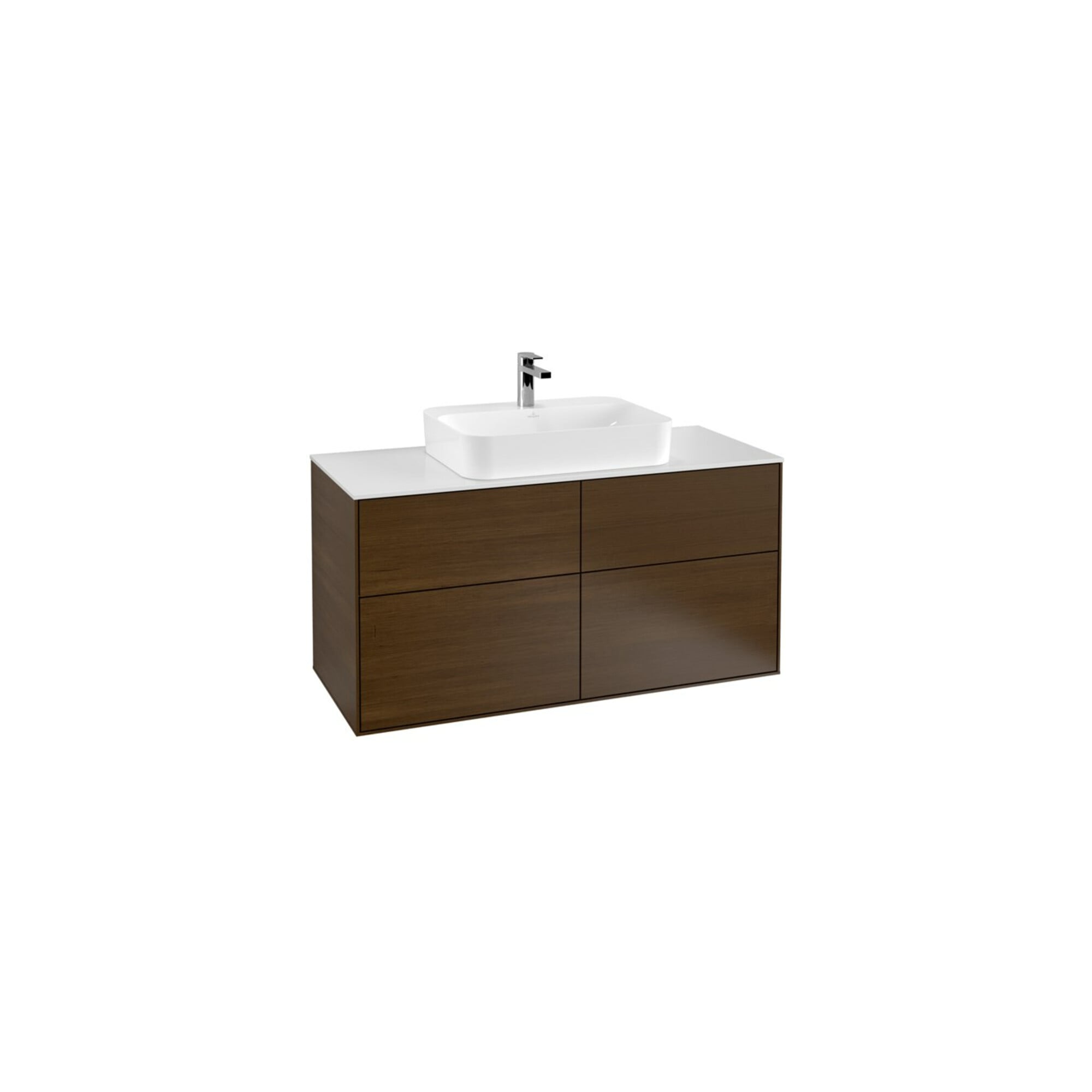 V&B Waschtischunterschrank Wandbeleuchtung Finion 120x60,3cm, Abd.-Pl. wh. m, wal veneer ; Villeroy & Boch