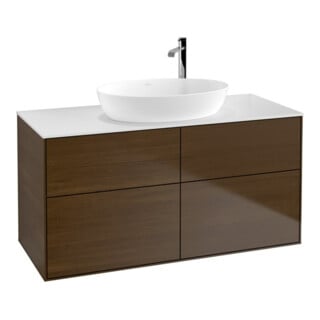 V&B Waschtischunterschrank Wandbeleuchtung Finion 120x60,3cm, Abd.-Pl. wh. m, wal veneer