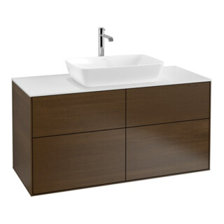 V&B Waschtischunterschrank Wandbeleuchtung Finion 120x60,3cm, Abd.-Pl. wh. m, wal veneer