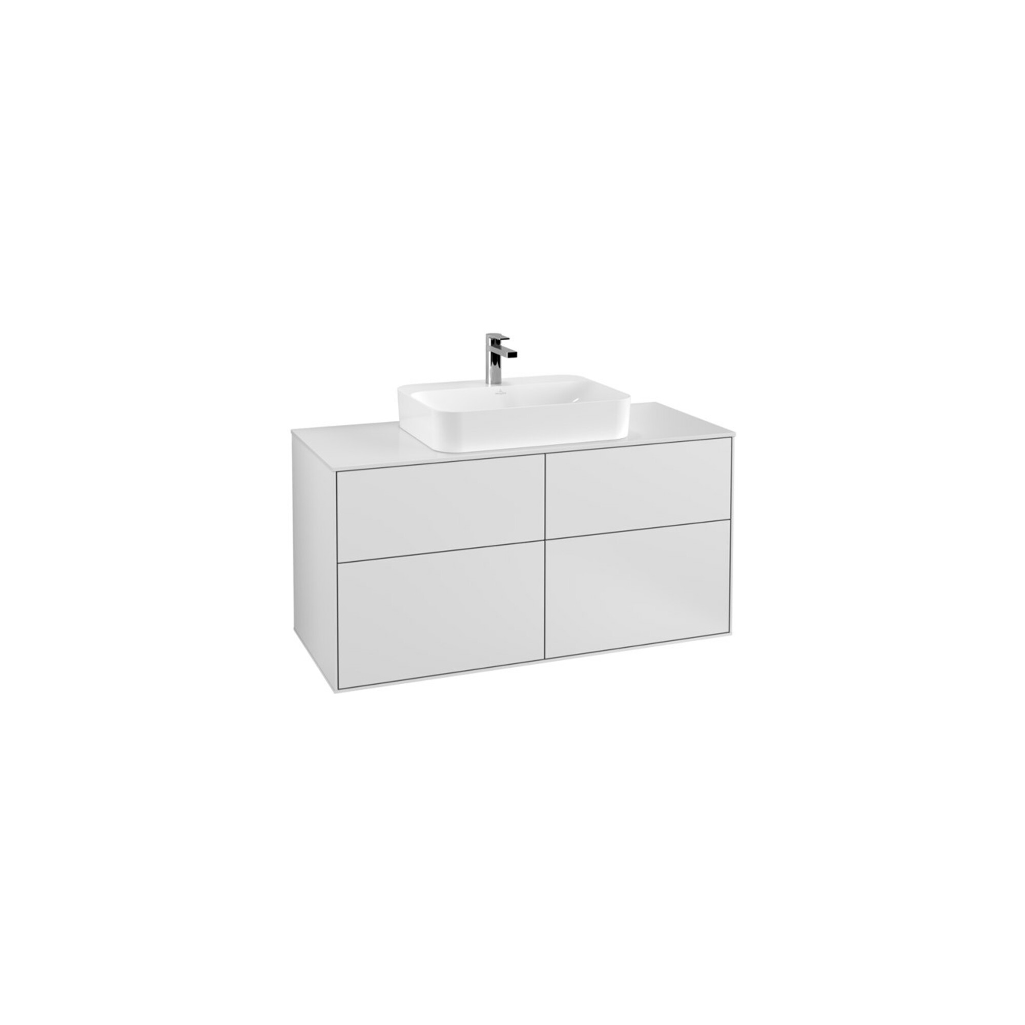 V&B Waschtischunterschrank Wandbeleuchtung Finion 120x60,3cm, Abd.-Pl. wh. m, wh. m Lac ; Villeroy & Boch