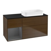 V&B Waschtischunterschrank Wandbeleuchtung Finion 120x60 cm, Reg li Anthrac. m, wal veneer