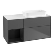 V&B Waschtischunterschrank Wandbeleuchtung Finion 120x60 cm, Reg li bla m Lac, Anthrac. m