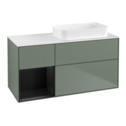 V&B Waschtischunterschrank Wandbeleuchtung Finion 120x60 cm, Reg li bla m Lac, Oli. m Lac