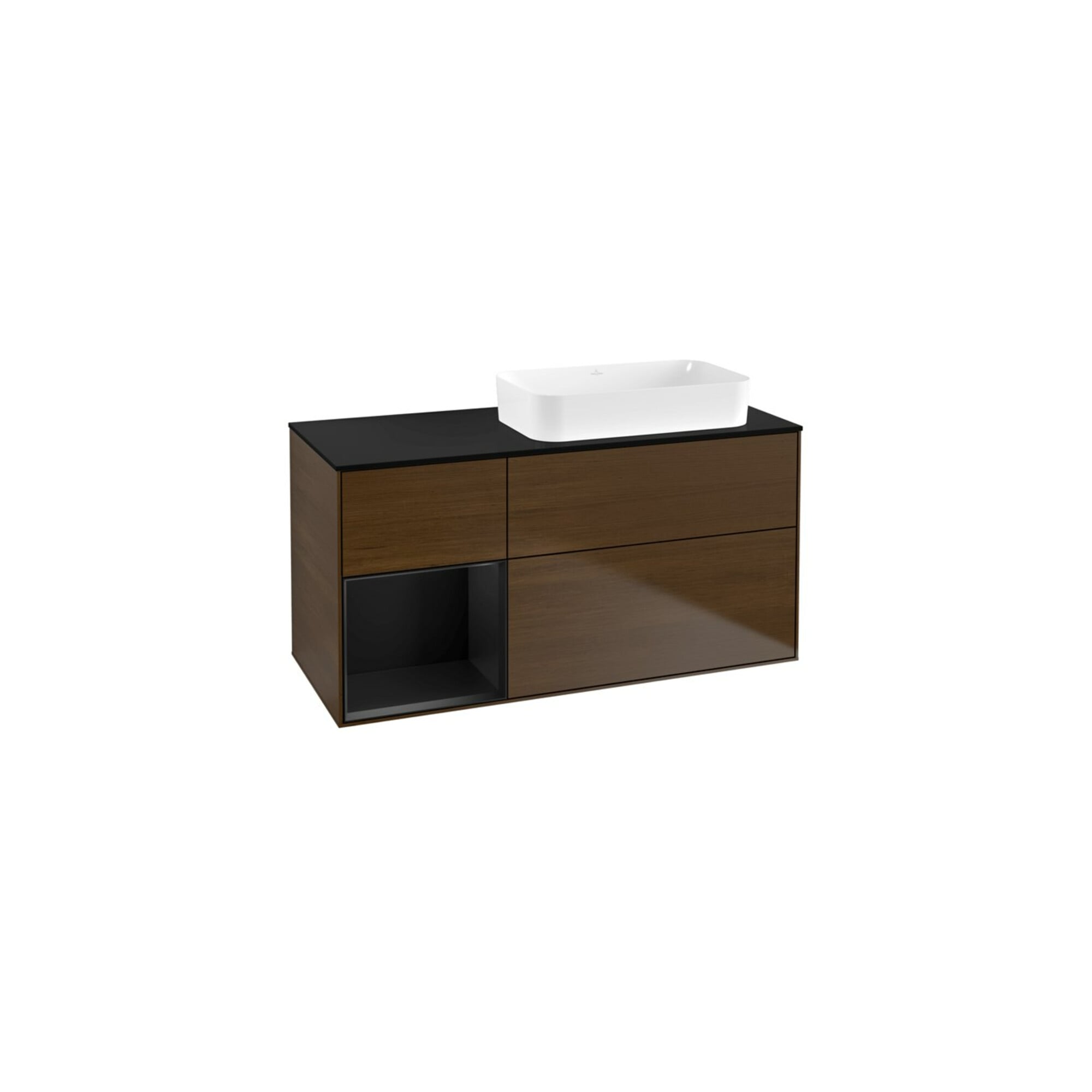 V&B Waschtischunterschrank Wandbeleuchtung Finion 120x60 cm, Reg li bla m Lac, wal veneer ; Villeroy & Boch