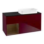 V&B Waschtischunterschrank Wandbeleuchtung Finion 120x60 cm, Reg li wal veneer, Peony Matt