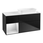 V&B Waschtischunterschrank Wandbeleuchtung Finion 120x60 cm, Reg li wh. m Lac, bla m Lac