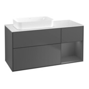 V&B Waschtischunterschrank Wandbeleuchtung Finion 120x60 cm, Reg re Anthrac. m, Anthrac. m