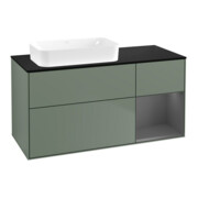 V&B Waschtischunterschrank Wandbeleuchtung Finion 120x60 cm, Reg re Anthrac. m, Oli. m Lac