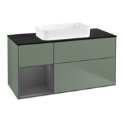 V&B Waschtischunterschrank Wandbeleuchtung Finion 120x60 cm, Reg re Anthrac. m, Oli. m Lac