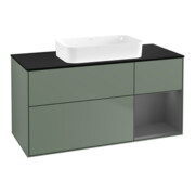 V&B Waschtischunterschrank Wandbeleuchtung Finion 120x60 cm, Reg re Anthrac. m, Oli. m Lac