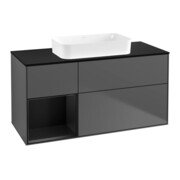 V&B Waschtischunterschrank Wandbeleuchtung Finion 120x60 cm, Reg re bla m Lac, Anthrac. m
